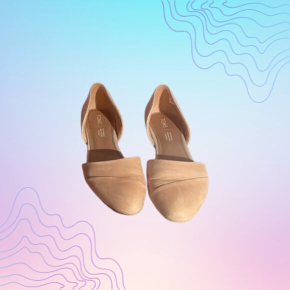 TOMS Nude Suede D’Orsay Flats Women’s Size 6 - Picture 1 of 6